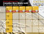 Monday Madness Sale: 1 oz Silver Maple Coin $1.75 over silver spot